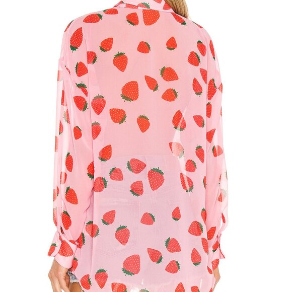 RESA - strawberry print button down - Picture 4 of 5